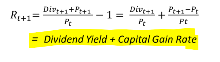 <p>Realized return → actually occurs over a particular time period</p>
