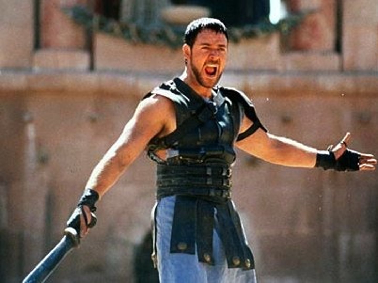 <p>(phrase) get ready for hard work or fighting</p>