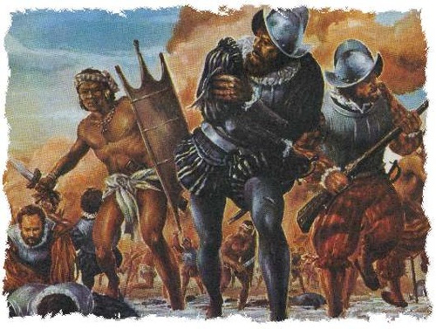 <p>1680 - An uprising of most of the indigenous Pueblo people against the Spanish colonizers in the province of Santa Fe de Nuevo México, present day New Mexico. The Pueblo Revolt killed 400 Spanish and drove the remaining 2,000 settlers out of the province.</p>