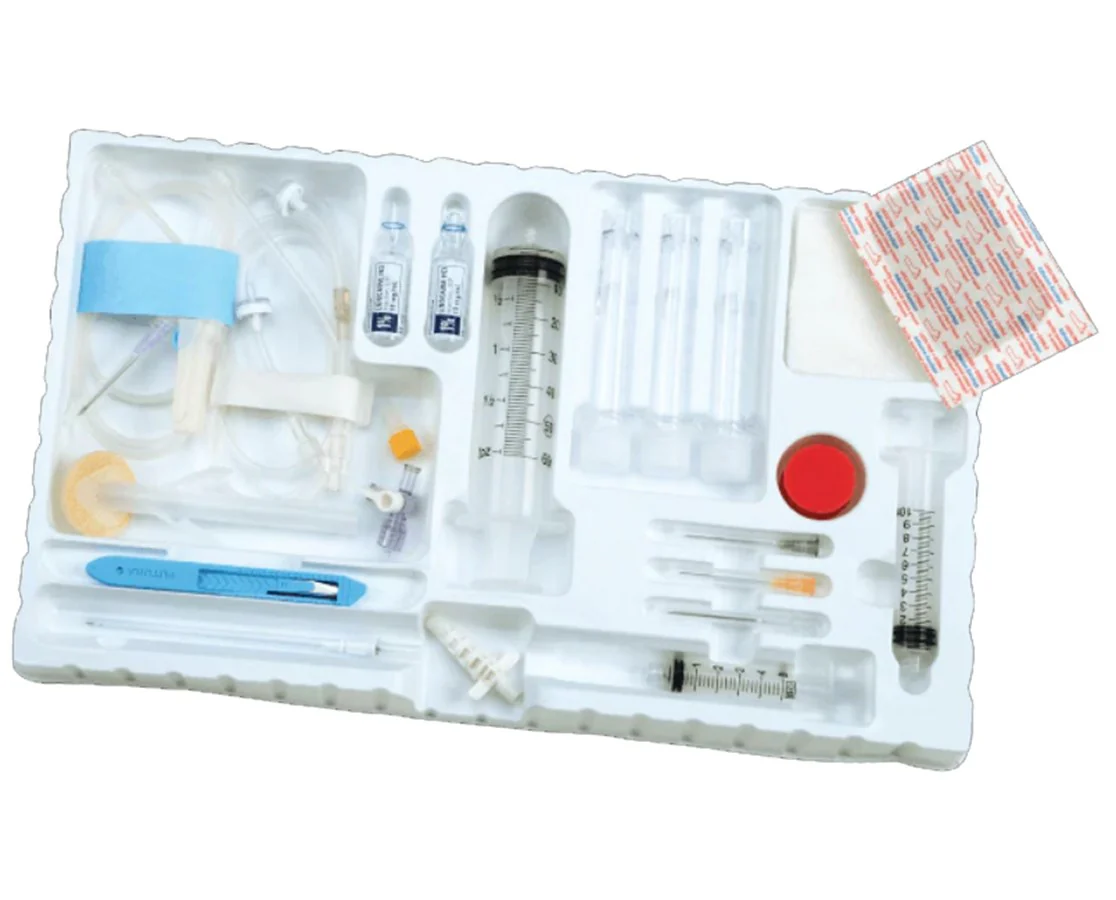 <p>Medical simulation kits used for training in the procedure of draining fluid from the pleural space of the lungs using a needle or catheter. </p>