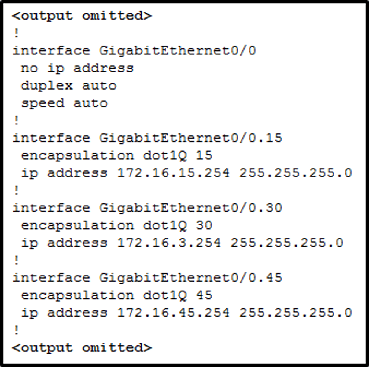 <p>A single physical interface on the router connects to a trunk port on a switch and routes traffic between multiple VLANs on a network.</p>