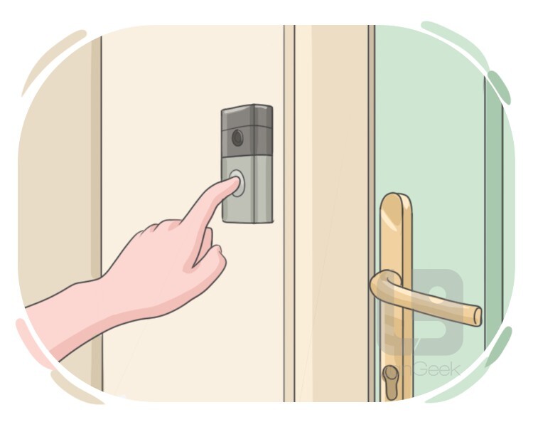 <p><strong>to allow someone to enter a place by pressing a button that opens a door and makes a buzzing sound:</strong></p><p></p>