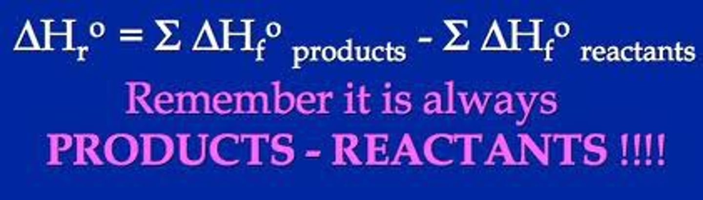 <p>the enthalpy change that accompanies the formation of a substance from the most stable forms of its component elements</p>