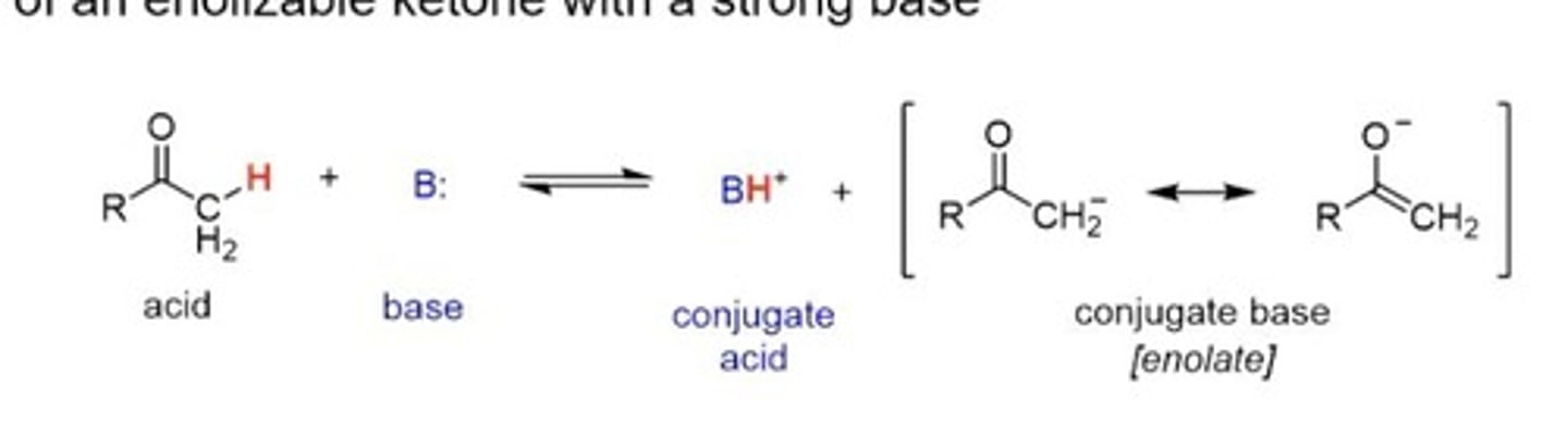 <p>Equilibrium between ketones and their enol forms.</p>
