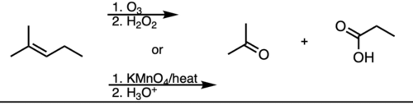 <p>1. o3 2. h202, naoh</p>