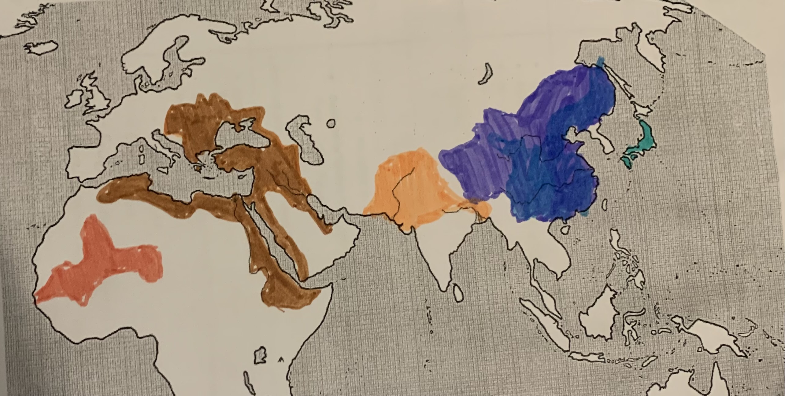 <p>What is the blue area on the map?</p>