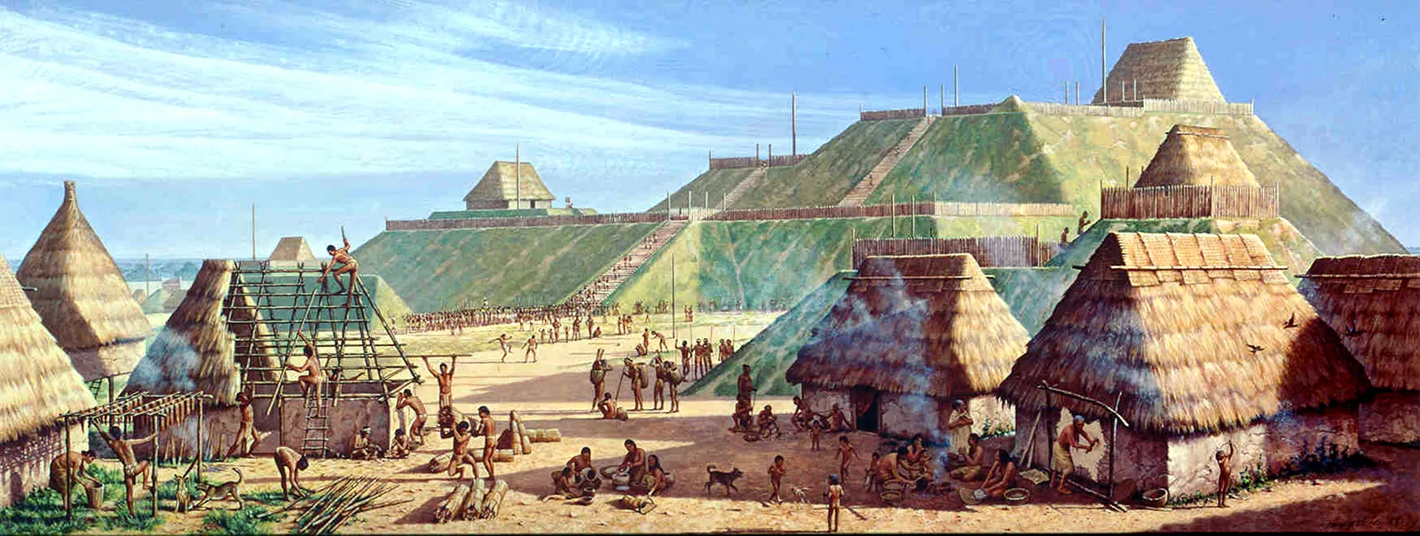 <p>It was the largest (pre-Columbian) North American civilization north of Mexico and consisted of earthen mounds atop which civic leaders lived. In it lived the Illinois native tribe. It existed c. 950–1350.</p><p>PIGRATES: Political</p>