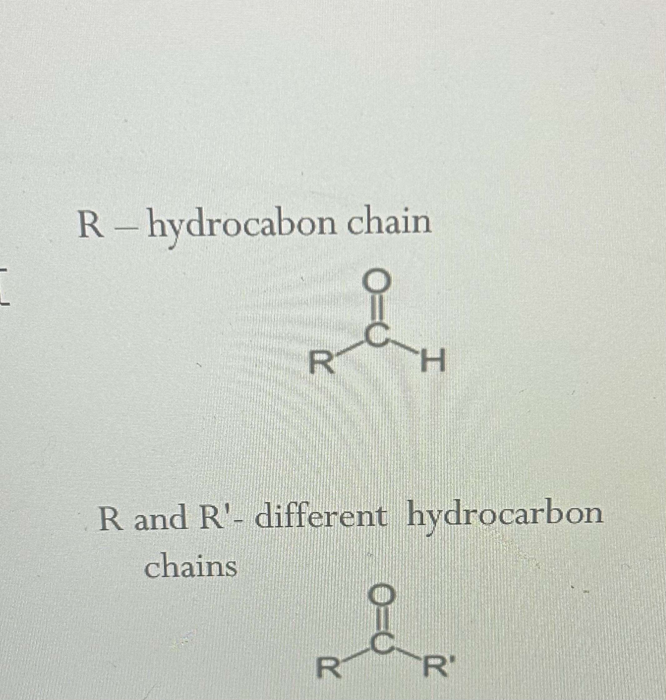 <p>Terminal carbonyl forms an aldose; molecule aldehyde</p><p>.</p><p> internal carbonyl forms a ketose molecule ketone</p>