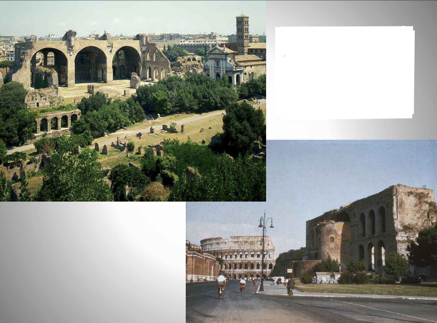 <p>Civic (law court) basilica begun by [X], [Y] continued building after his defeat of [X].&nbsp;</p>