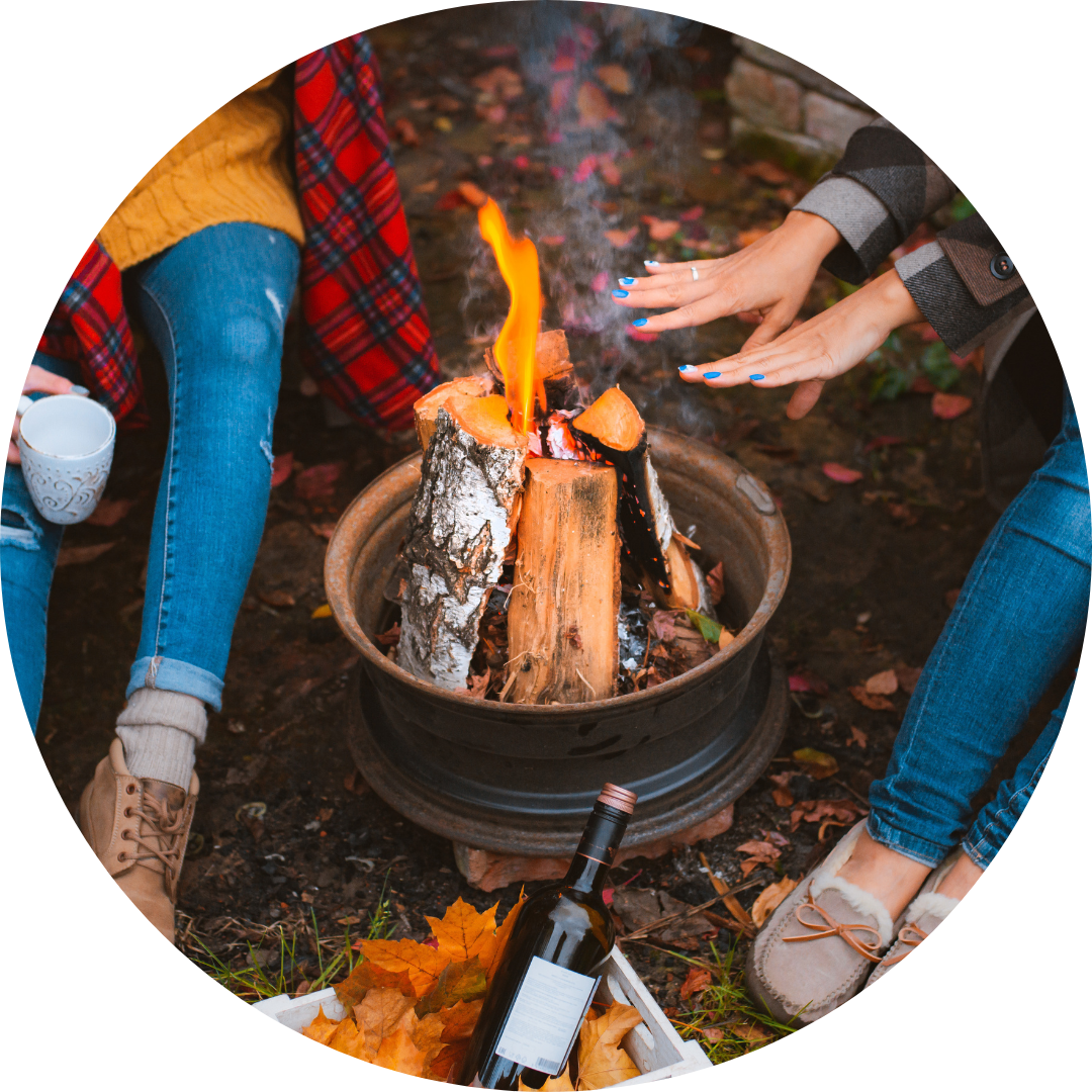 <p><span><strong>gather around a big fire outside to stay warm and enjoy time together</strong></span></p><p><span>We decided to have a bonfire in the backyard and roast marshmallows together.</span></p>