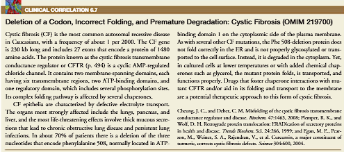 <p><span style="color: blue;">Cystic Fibrosis (CF)</span> is a <strong>genetic</strong>, <strong>life-limiting disorder</strong> that primarily affects the <strong>lungs and digestive system</strong>. It is caused by a defect in a single gene that <span style="color: blue;">leads to the production of thick, sticky mucus throughout the body.</span></p><p><u>1. The Genetic Basis: Cause at the DNA Level</u></p><ul><li><p class="ds-markdown-paragraph"><strong>Inheritance:</strong> CF is an <strong>autosomal recessive</strong> disorder. This means:</p><ul><li><p class="ds-markdown-paragraph">A <span style="color: blue;">person must inherit <strong>two defective copies</strong> of the gene (one from each parent) to have the disease.</span></p></li><li><p class="ds-markdown-paragraph"><span style="color: blue;">Parents who each carry one defective copy are called "carriers." They are healthy but can pass the gene to their children.</span></p></li></ul></li><li><p class="ds-markdown-paragraph"><strong>The CFTR Gene:</strong> The disease is caused by mutations in the <span style="color: blue;"><strong>Cystic Fibrosis Transmembrane Conductance Regulator (CFTR)</strong> gene, located on chromosome 7.</span></p><p class="ds-markdown-paragraph">Over 2,000 different mutations have been identified, but the most common one is <span style="color: blue;"><strong>ΔF508</strong> (a deletion of three nucleotides leading to the loss of a single amino acid, phenylalanine, at position 508).</span></p></li></ul><p>Your 4-Step Process: Explained</p><ol><li><p class="ds-markdown-paragraph"><strong>CFTR Channel Opens:</strong> This is the key regulatory step. In response to specific signals (e.g., cyclic AMP), the CFTR chloride channel on the apical surface of the epithelial cell opens.</p></li><li><p class="ds-markdown-paragraph"><strong>Cl⁻ Flows OUT into the Lumen:</strong> Driven by its electrochemical gradient, chloride ions (Cl⁻) exit the cell through the open CFTR channel. They enter the <strong>extracellular space</strong>, which is the thin layer of liquid (airway surface liquid, ASL) lining the airway lumen, right where the mucus sits.</p></li><li><p class="ds-markdown-paragraph"><strong>Water and Na⁺ Follow:</strong> This is the crucial consequence.</p><ul><li><p class="ds-markdown-paragraph"><strong>Electroneutrality:</strong> The flow of negative charges (Cl⁻) out of the cell makes the lumen more negative. This creates an electrical gradient that <strong>"pulls" positively charged sodium ions (Na⁺)</strong> from the inside of the cell and the interstitial space into the lumen. Na⁺ often follows through tight junctions between cells (the paracellular pathway).</p></li><li><p class="ds-markdown-paragraph"><strong>Osmosis:</strong> The net movement of salt (NaCl) into the lumen increases the solute concentration there. Water <strong>always moves to where the salt is</strong> to balance the osmolarity. So, water follows passively out of the cell and through the tight junctions into the lumen.</p></li></ul></li><li><p class="ds-markdown-paragraph"><strong>Mucus is Hydrated:</strong> The influx of water from step 3 is what <strong>directly hydrates the mucus</strong>, keeping it thin and fluid. This allows cilia to beat effectively and sweep the mucus layer, along with any trapped bacteria and particles, out of the lungs.</p></li></ol><p>The Critical Contrast with Cystic Fibrosis (CF)</p><p class="ds-markdown-paragraph">In <strong>Cystic Fibrosis</strong>, this entire process is broken at step 1:</p><ul><li><p class="ds-markdown-paragraph"><strong>Step 1 is broken:</strong> The CFTR channel is mutated, so it <strong>does not open</strong> or doesn't even reach the cell membrane.</p></li><li><p class="ds-markdown-paragraph"><strong>Therefore, Step 2 doesn't happen:</strong> Cl⁻ cannot flow out.</p></li><li><p class="ds-markdown-paragraph"><strong>Therefore, Step 3 is reversed:</strong> Without the Cl⁻ efflux to draw Na⁺ and water out, the system goes into reverse. The epithelial sodium channels (ENaC) hyper-absorb Na⁺ from the lumen <em>into</em> the cell. Water follows this salt movement <em>back into</em> the cell and tissue.</p></li><li><p class="ds-markdown-paragraph"><strong>Therefore, Step 4 is reversed:</strong> The mucus layer becomes <strong>dehydrated, thick, and sticky</strong>, leading to the severe symptoms of CF.</p></li></ul><p class="ds-markdown-paragraph">So, your 4-step list is an excellent description of <strong>normal, healthy airway physiology</strong></p>