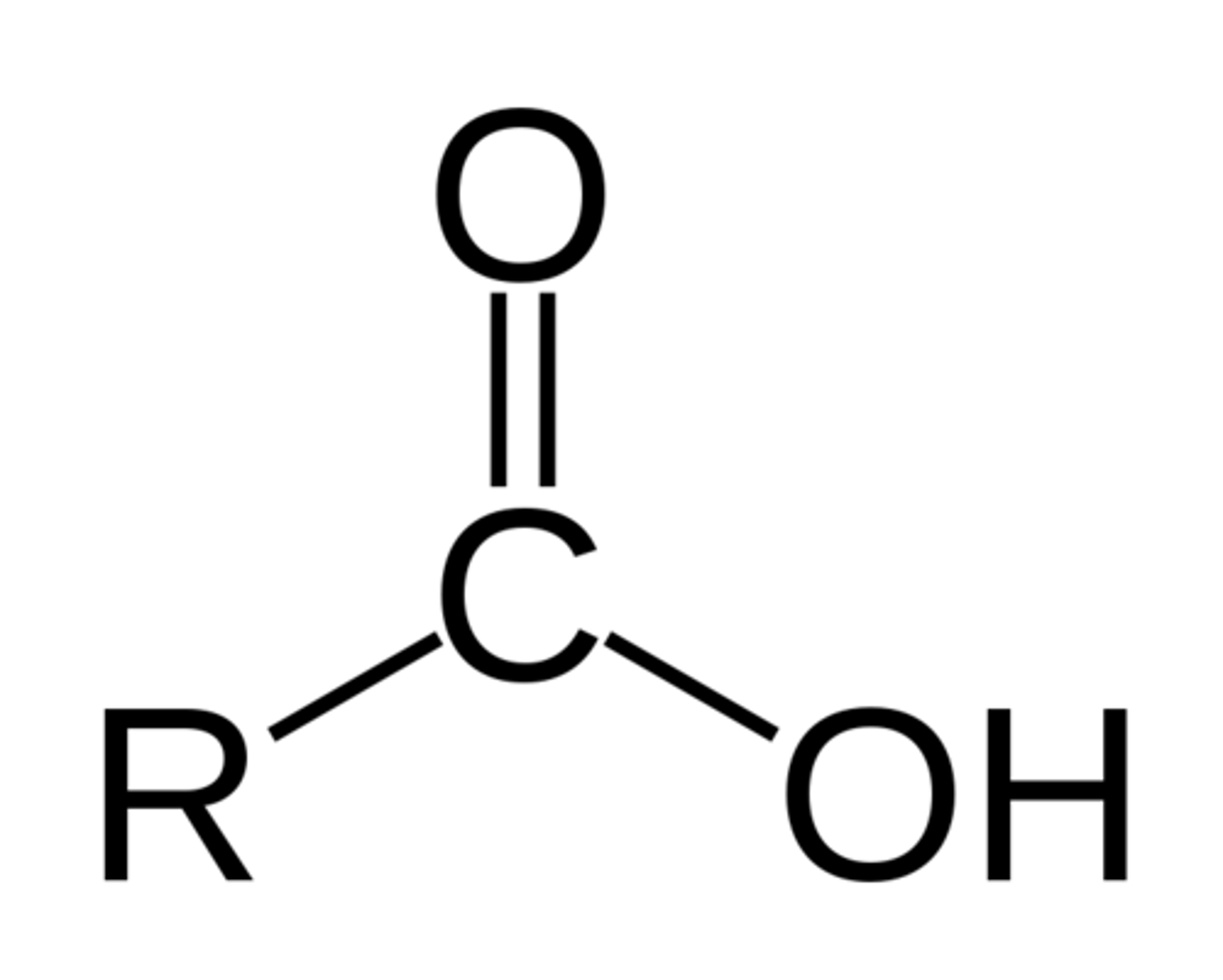 <p>a carbon atom is bonded to an oxygen atom and to a hydroxyl group (-OH) by a single bond &amp; a fourth bond links a carbon atom to a hydrogen atom</p>
