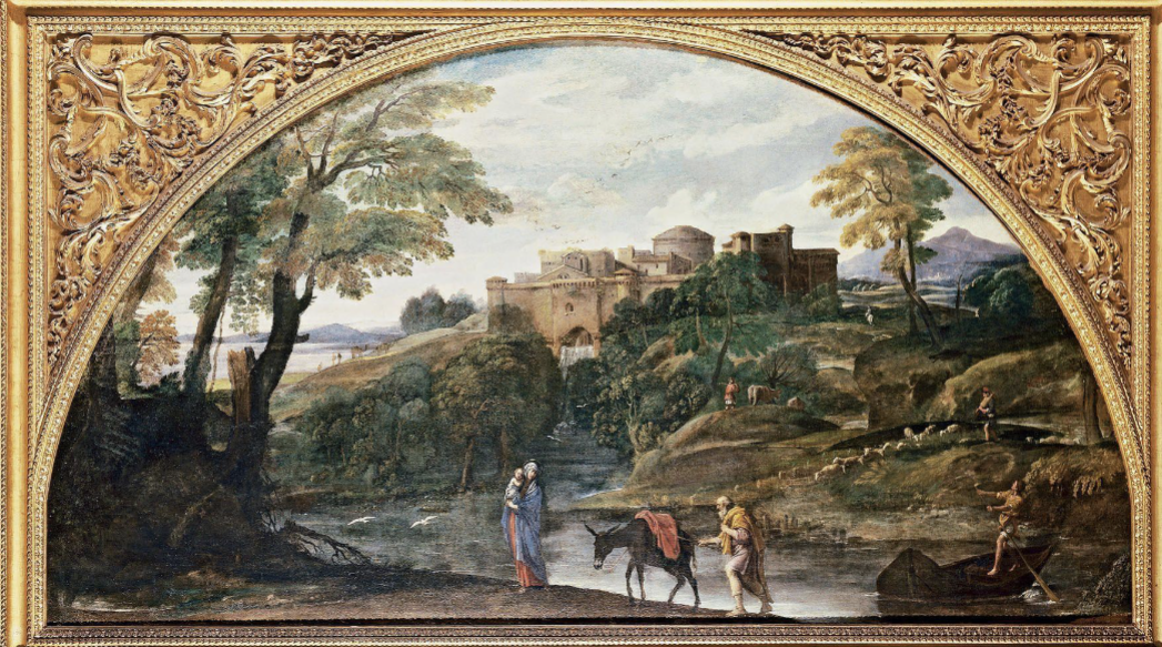 <p>Annibale Carracci (Italian), Landscape with the Flight into Egypt, 1603</p>