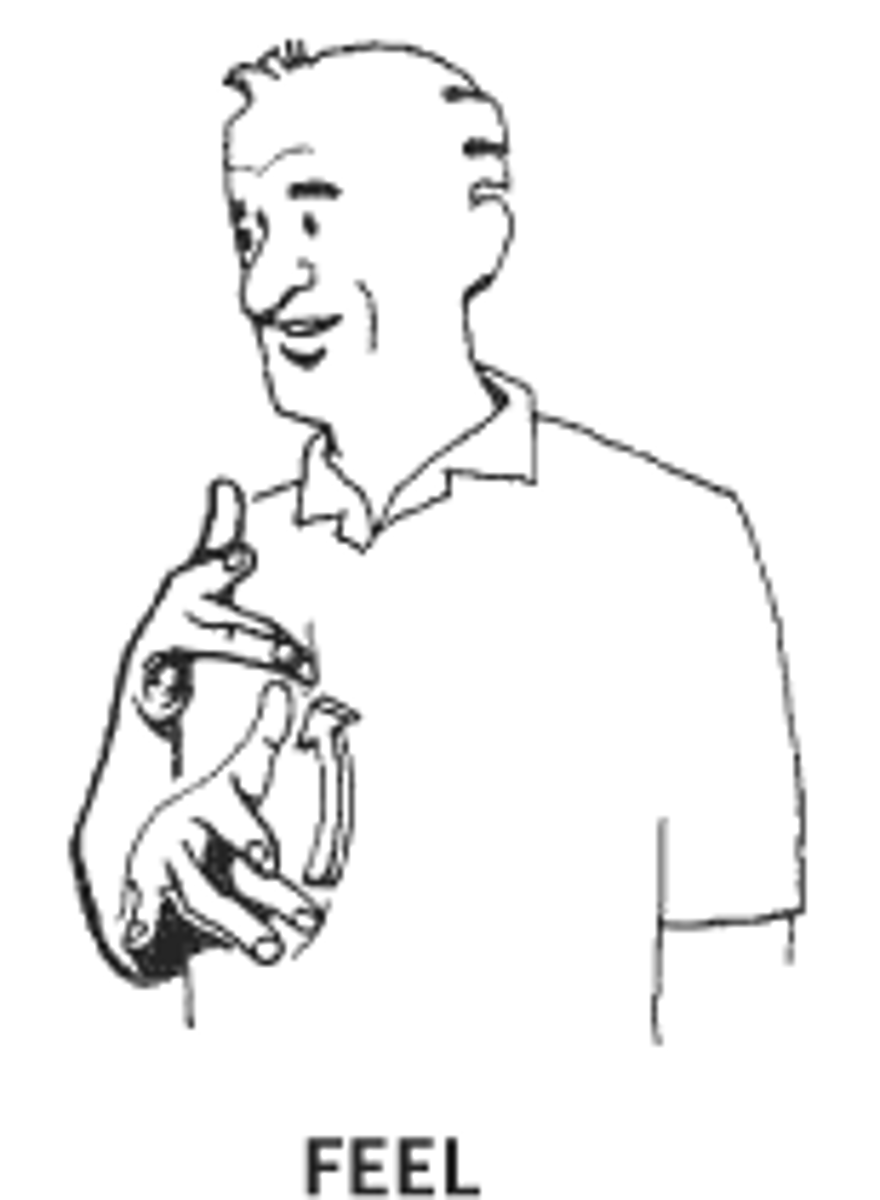<p>With open 5-handshape on strong hand, stroke middle finger from chest to shoulder.</p>