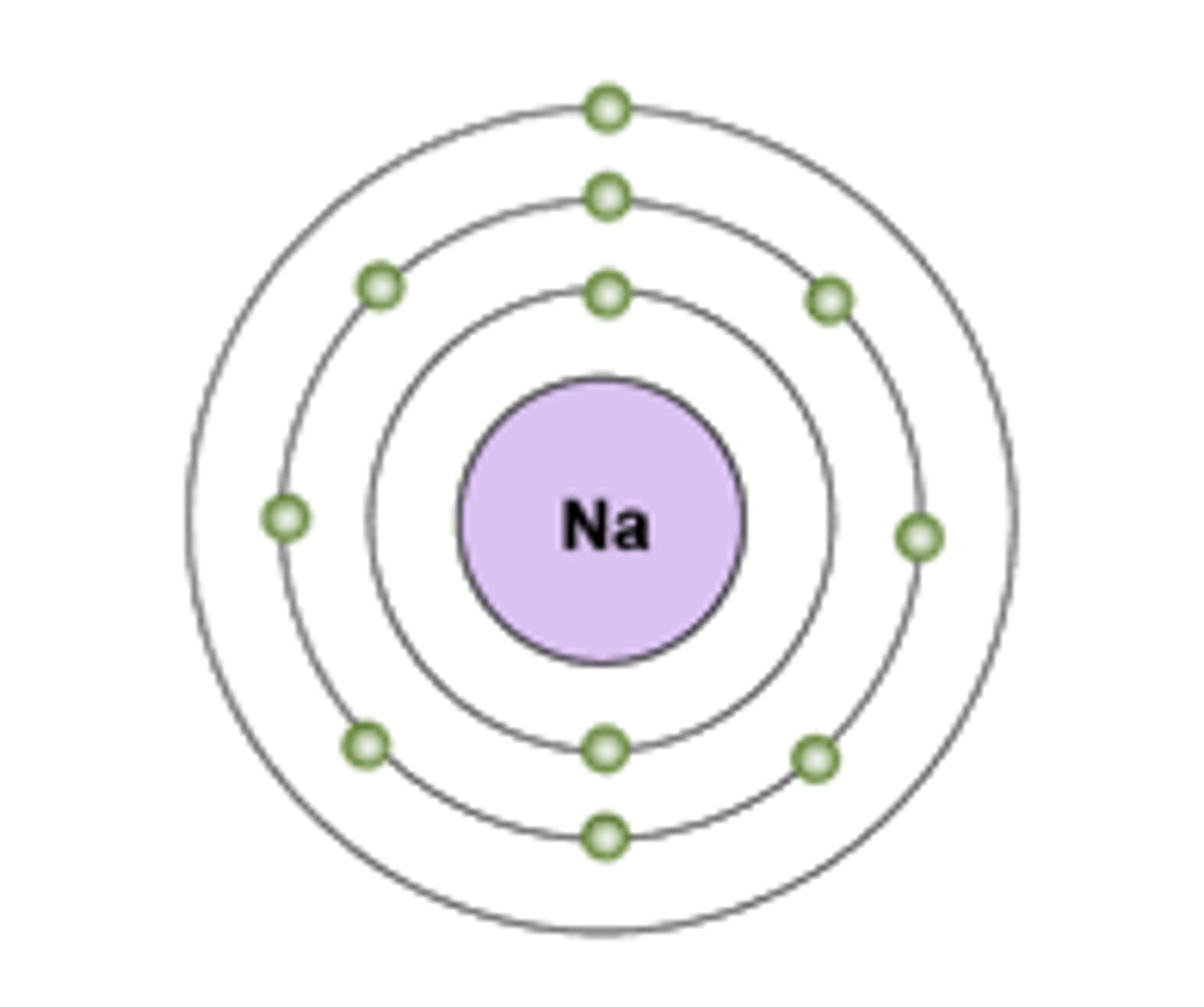 <p>The third shell would be empty so that the eight electrons in the second level would be outermost after the atom loses one electron.</p>