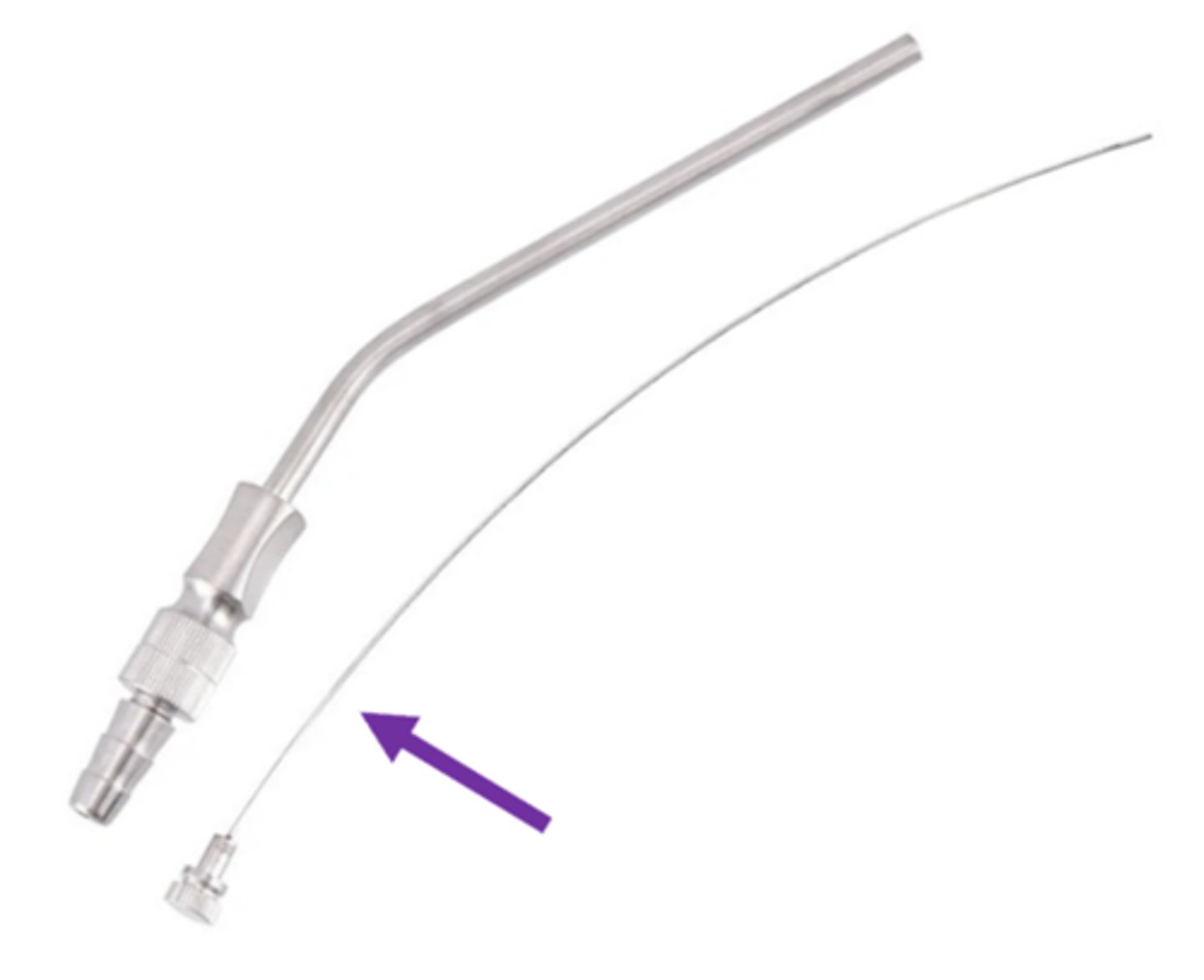 <p>a metal wire used during surgical procedures to unclog the channel (lumen) of a suction device</p>