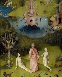 <p>FLEMISH RENAISSANCE, Hieronymus Bosh,1510</p><ul><li><p>Symbolism of Adamites</p><ul><li><p>regain Adams innocence</p></li><li><p>Adamite symbolism</p></li><li><p>“phallic tree” —&gt; sin in symbols</p></li></ul></li></ul><p></p>