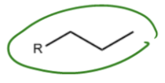 <p>the substituent has 3 carbons</p>