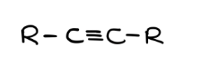 <p>at least one C≡C triple bond</p>