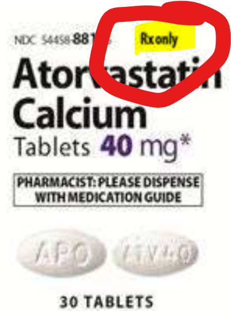 <p>a legend or “rx only” label</p>