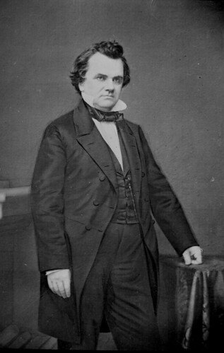 The "Little Giant." He proposed the Kansas - Nebraska Act and the idea of popular sovereignty to decide the issue of slavery in the territories. He also had a series of famous debates when he defeated Abraham Lincoln for Senate in 1858 in Illinois.