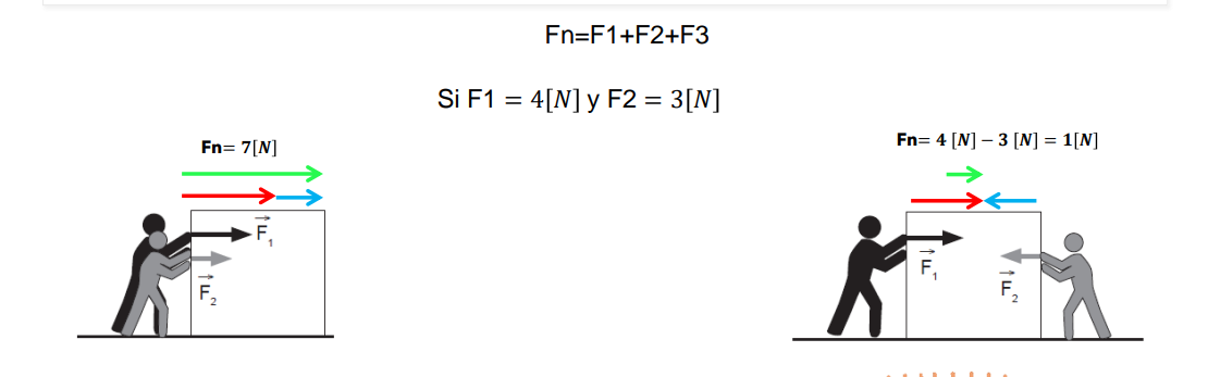 <p>Suma de todas las fuerzas que actúan sobre un cuerpo</p><p>Fn = Masa x Aceleración</p>