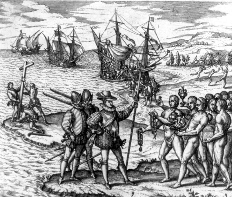 <p>Christopher Columbus lands in Hispaniola</p>