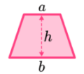 <p>½ (a+b) x h</p>