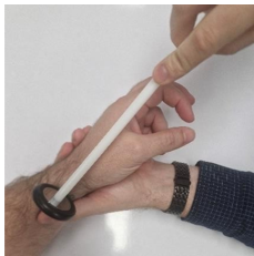<ul><li><p>Mark proximal to the patient’s radial styloid process and repeatedly tap the area with a hammer</p></li><li><p>Positive test: thumb and second digit flexion/flicker</p></li></ul><p></p>