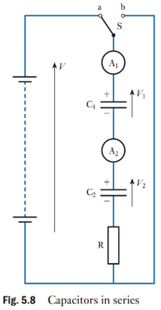 <p><span>Capacitors calculated in series. What is the Calculation?</span></p>