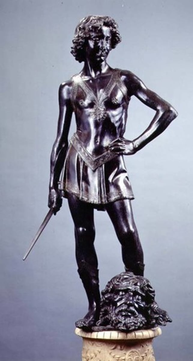 <p>Andrea del Verrocchio, 1465-1470 (early renaissance), Italian scuplture</p>