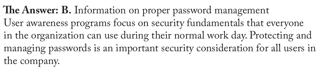 <p>Information on proper password management</p>