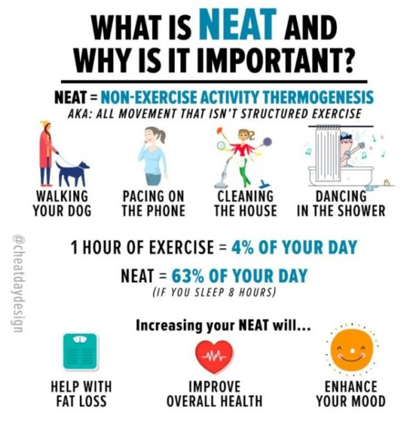 <p>Non-exercise Activity Thermogenesis (NEAT) - Energy expended doing everyday physical activities not related to exercise.</p>