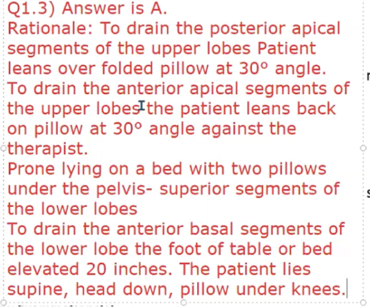 <p>A. Posterior apical segments of upper lobe</p>