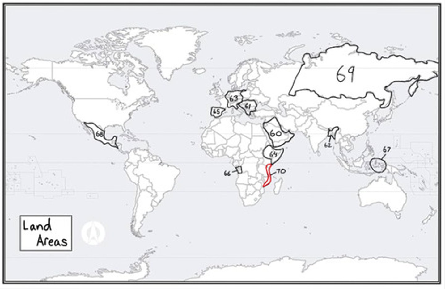 <p>What is #70? (land areas)</p>