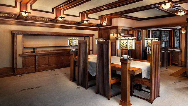 <p>Robie House Dining Table, Wright</p>