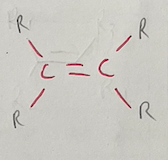 <p>Class: Alkene<br>Example: Ethene (C2H4)</p>