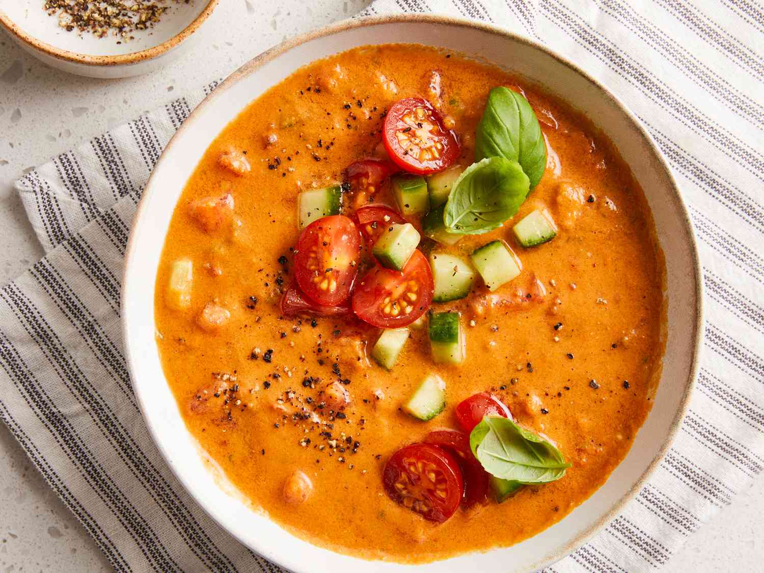 <p>a cold orange Spanish soup</p>