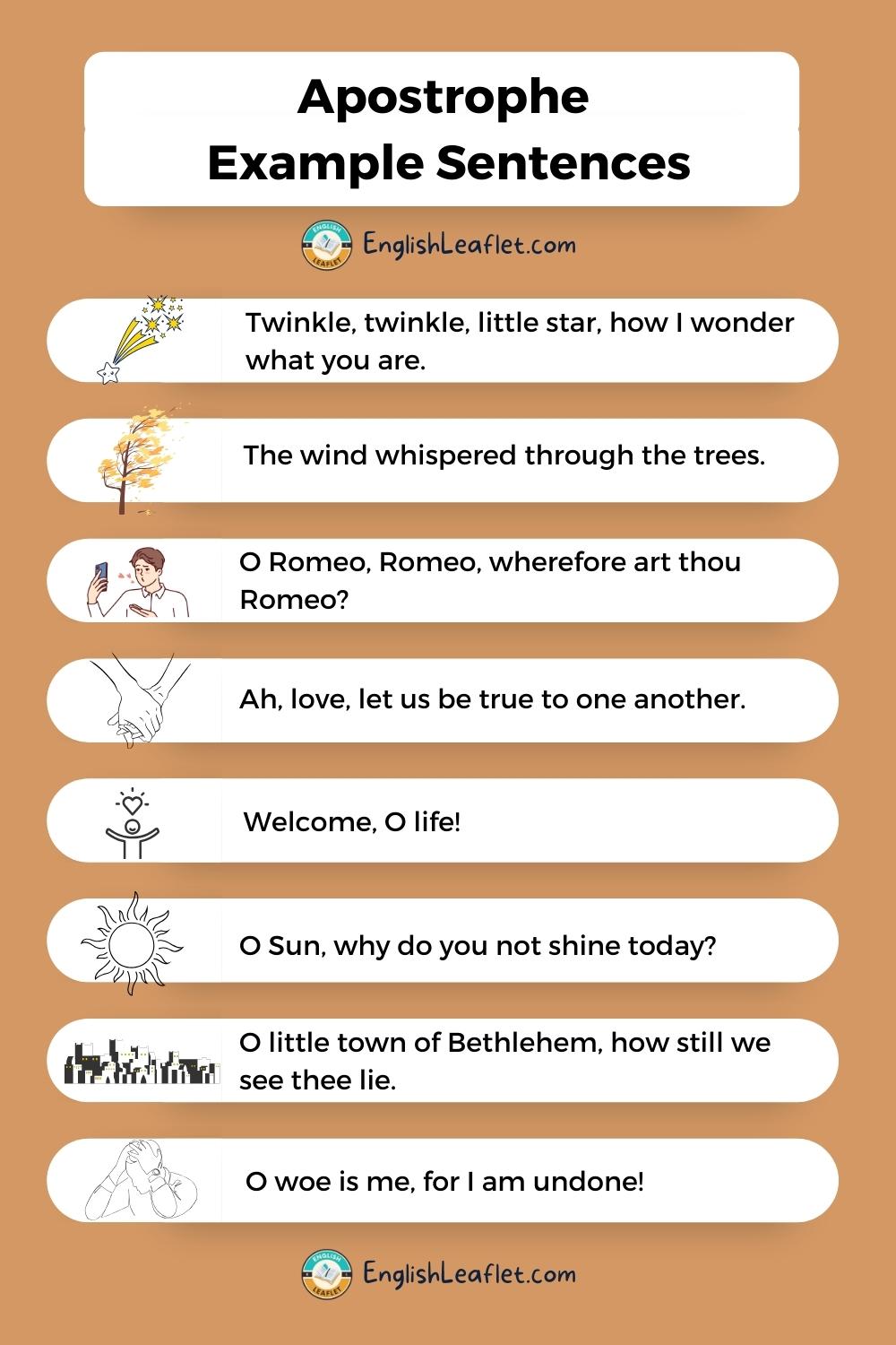 <p>A figure of speech in which a speaker addresses an absent, dead, or non-human person or thing that is not present.</p>