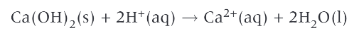 <ul><li><p>calcium hydroxide is added to fields as lime by farmers to increase the pH of acidic soils. the calcium hydroxide neutralises acid in the soil, forming neutral water</p></li></ul><p></p>