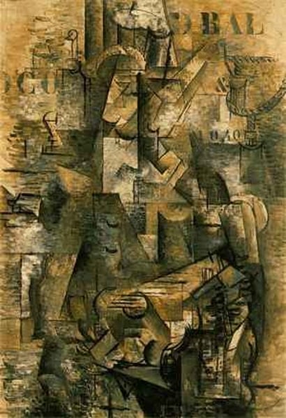 <p>the early phase of cubism, chiefly characterized by a pronounced use of geometric shapes and by a tendency toward a monochromatic use of color.</p>