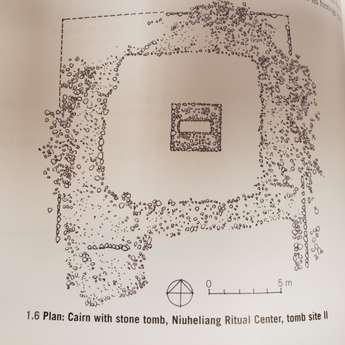 <p>- 3500 BCE - 3000 BCE<br>-Fourteen burial mounds and altars over several hill ridges<br>-40m x 60m key building which had a goddess temple.</p>