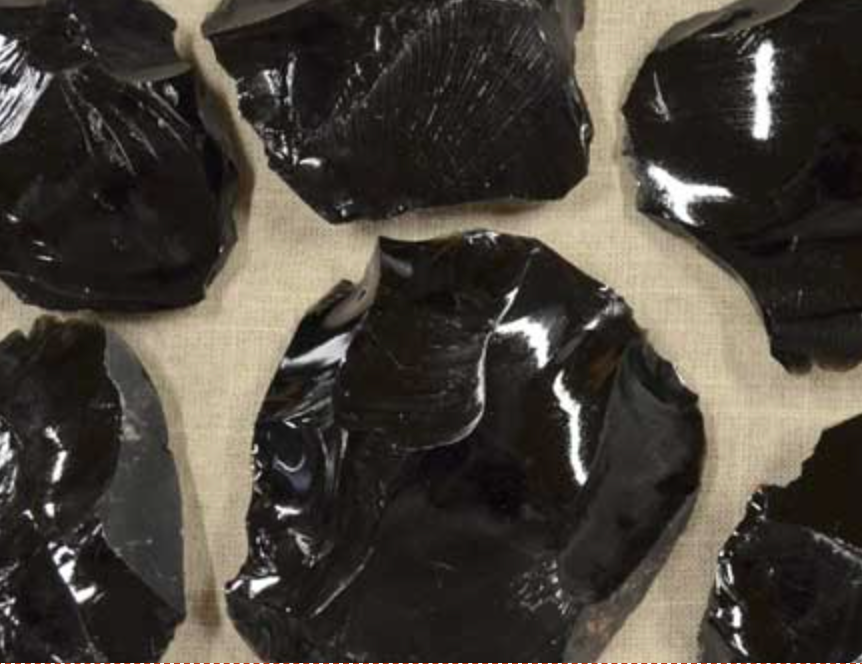 <p>-a mass of solid, felsic glass. It tends to be black or brown -extrusive rock; will be around volcanoes</p>