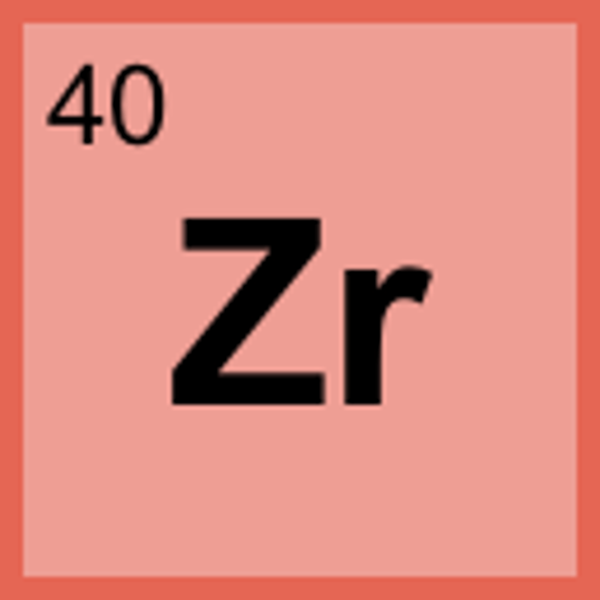 <p>Symbol: Zr<br>Atomic Mass: 91.22<br>Atomic Number: 40</p>