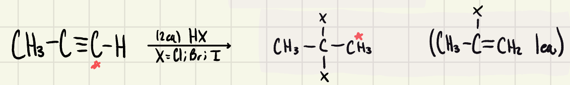 <p>Geminal dihalide: hydrihalogenation</p>
