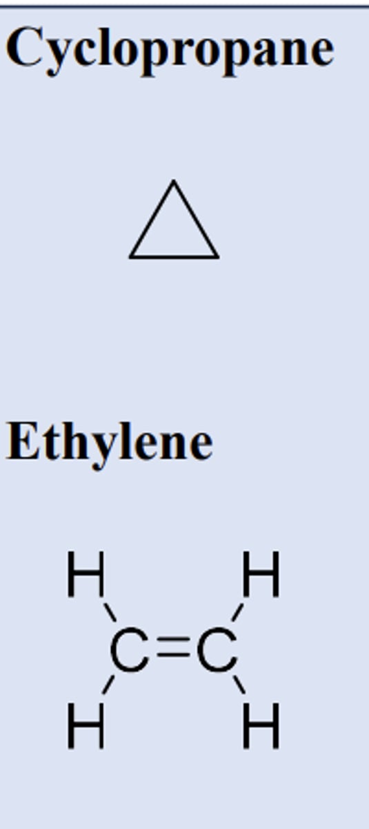 <p>Cyclopropane and Ethylene</p>