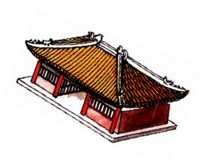 <p>In the classic Chinese building code, hip roofs were reserved for public buildings of significance, such as meeting halls in royal palaces or the chief prayer hall in big temples. </p>