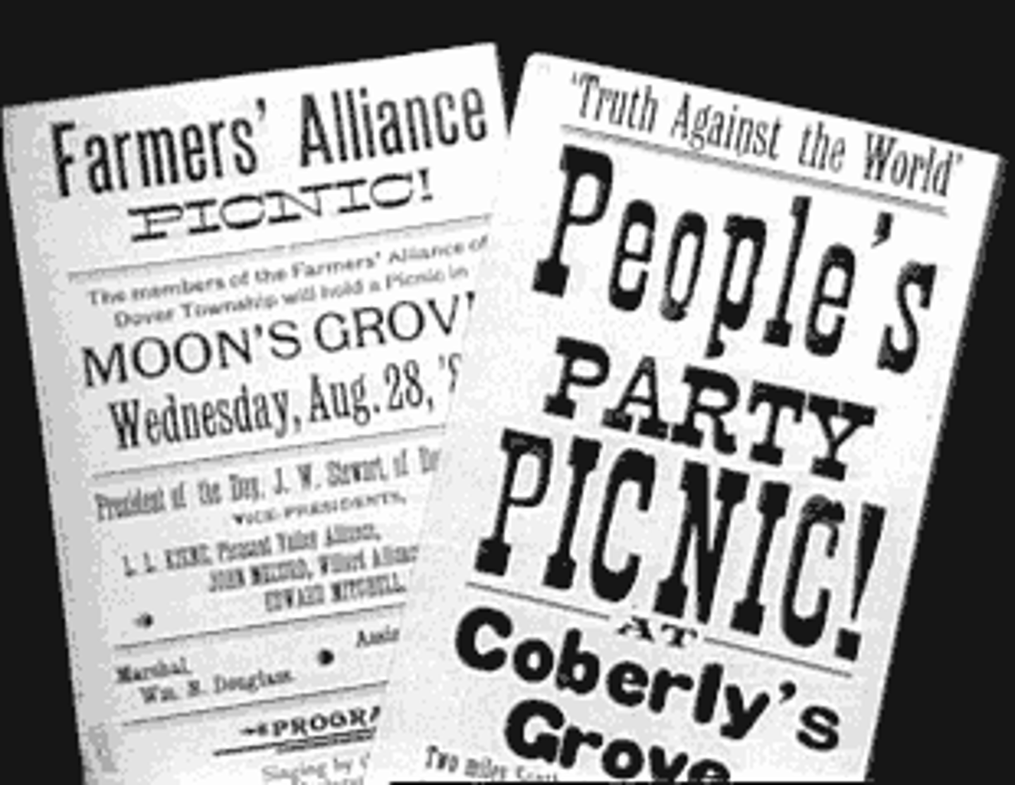 <p>A political party in the United States. For a few years, 1892-96, it played a major role as a left-wing force in American politics. Drew support from angry farmers in the West and South and operated on the left-wing of American politics. Highly critical of capitalism, especially banks and railroads. Allied itself with the labor movement.</p>