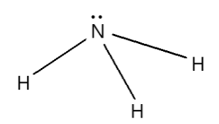 <p>three bonded atoms and one lone pair, bond angle of approximately 109.5°, sp3</p>
