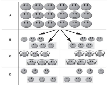 <p>is an experimental design in which participants are allocated randomly to different groups, given different treatments (different levels of an independent variable), and then tested in some way, in the expectation that the different treatments will have affected their behavior in some way. </p><p></p>